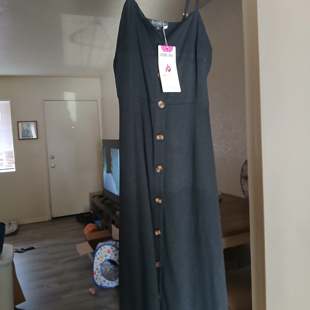 Elegant Black Button-Down Dress